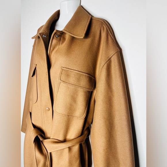 Aritizia Wilfred Rialto Tan Wool Coat with belt - Picture 4 of 12